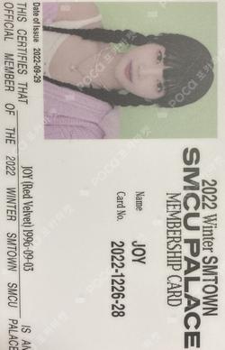 2022 Winter SMTOWN : SMCU PALACE (Membership Card Ver.) JOY photocard image
