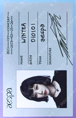 2023 aespa 1st Concert SYNK : HYPER LINE ID CARD + FANLIGHT DECO STICKER SET WINTER photocard image