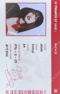 Pocamarket, TWICE MOMO Formula of Love: O＋T=＜3 SCIENTIST ID CARD