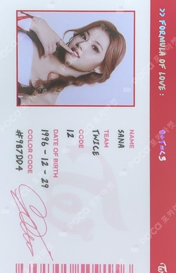 Pocamarket, TWICE SANA Formula of Love: O＋T=＜3 SCIENTIST ID CARD