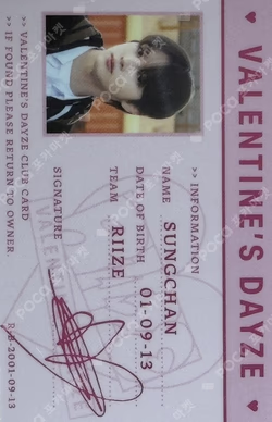 VALENTINE'S DAYZE REMOVABLE STICKER + ID CARD SET