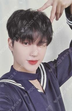 ATEEZ X ANITEEZ ADVENTURE ANITEEZ IN ILLUSION MONITOR DOLL MARINE Ver. WOOYOUNG photocard image
