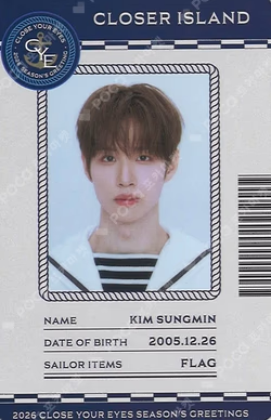 2026 CLOSE YOUR EYES SEASON'S GREETINGS RANDOM TRADING CARD Sung Min Kim photocard image