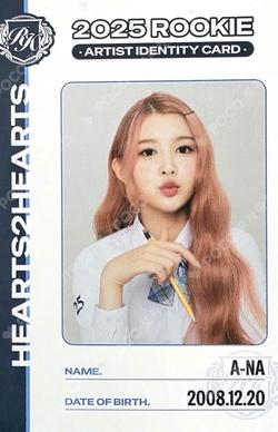 TELECA COLLECTION CARD 2025 K-POP ROOKIE RARE A-Na photocard image