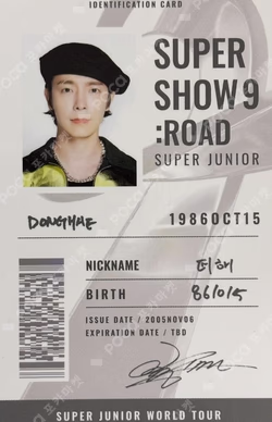 SUPER JUNIOR WORLD TOUR - SUPER SHOW 9 : ROAD_SHOW  ID CARD DECO STICKER SET