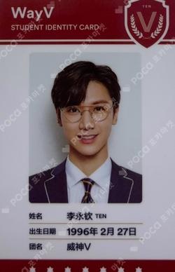 2019 WayV BACK TO SCHOOL KIT TEN photocard image