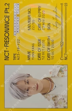 RESONANCE Pt.2 Departure Ver. YANGYANG photocard image