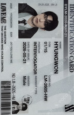 LOVE ME LOVE ME OR NOT VER. HYUNGWON photocard image