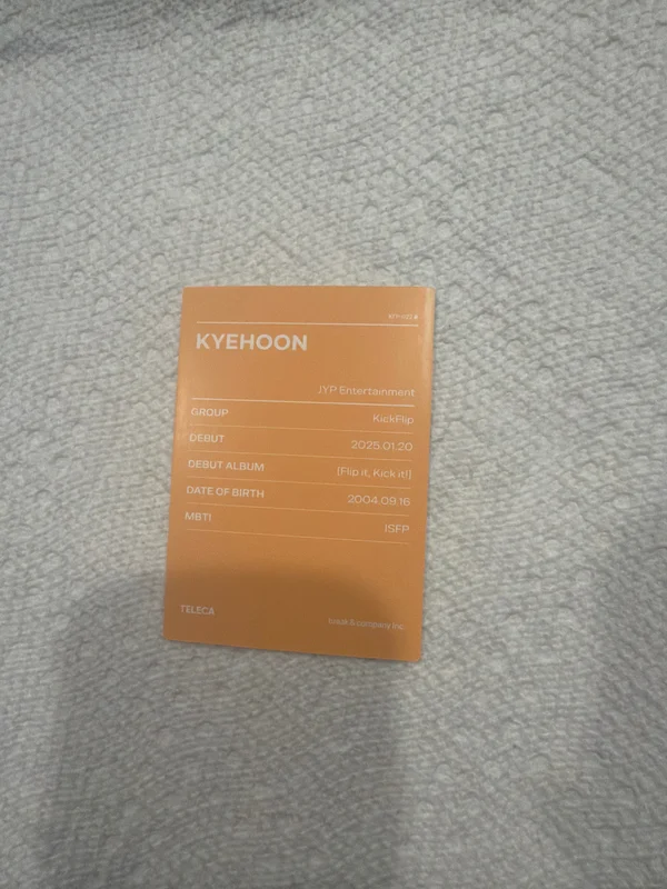 KickFlip Kyehoon 'TELECA COLLECTION CARD 2025 K-POP ROOKIE BASE