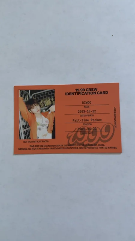 19.99 Riwoo photocard