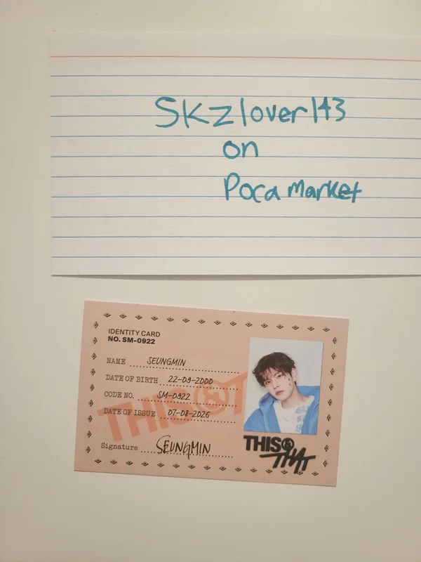 THIS & THAT THAT VER. Seungmin I.D. Card