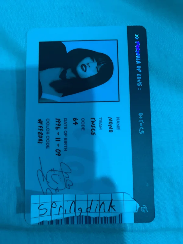 Pocamarket, TWICE MOMO Formula of Love: O＋T=＜3 SCIENTIST ID CARD