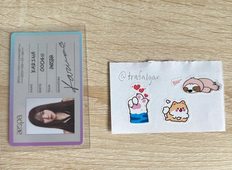 2023 aespa 1st Concert SYNK : HYPER LINE ID CARD + FANLIGHT DECO STICKER SET